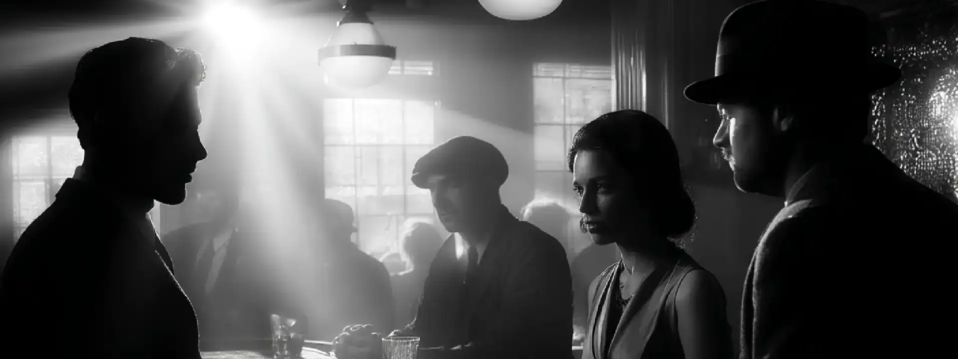 personnes buvant de l'alcool dans un speakeasy dans les années 20