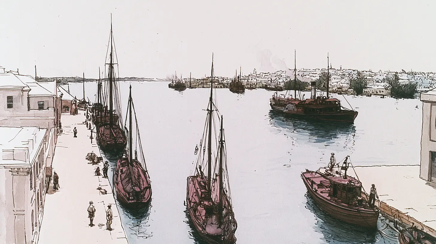 Hamilton et le port des Bermudes dans les années 1920