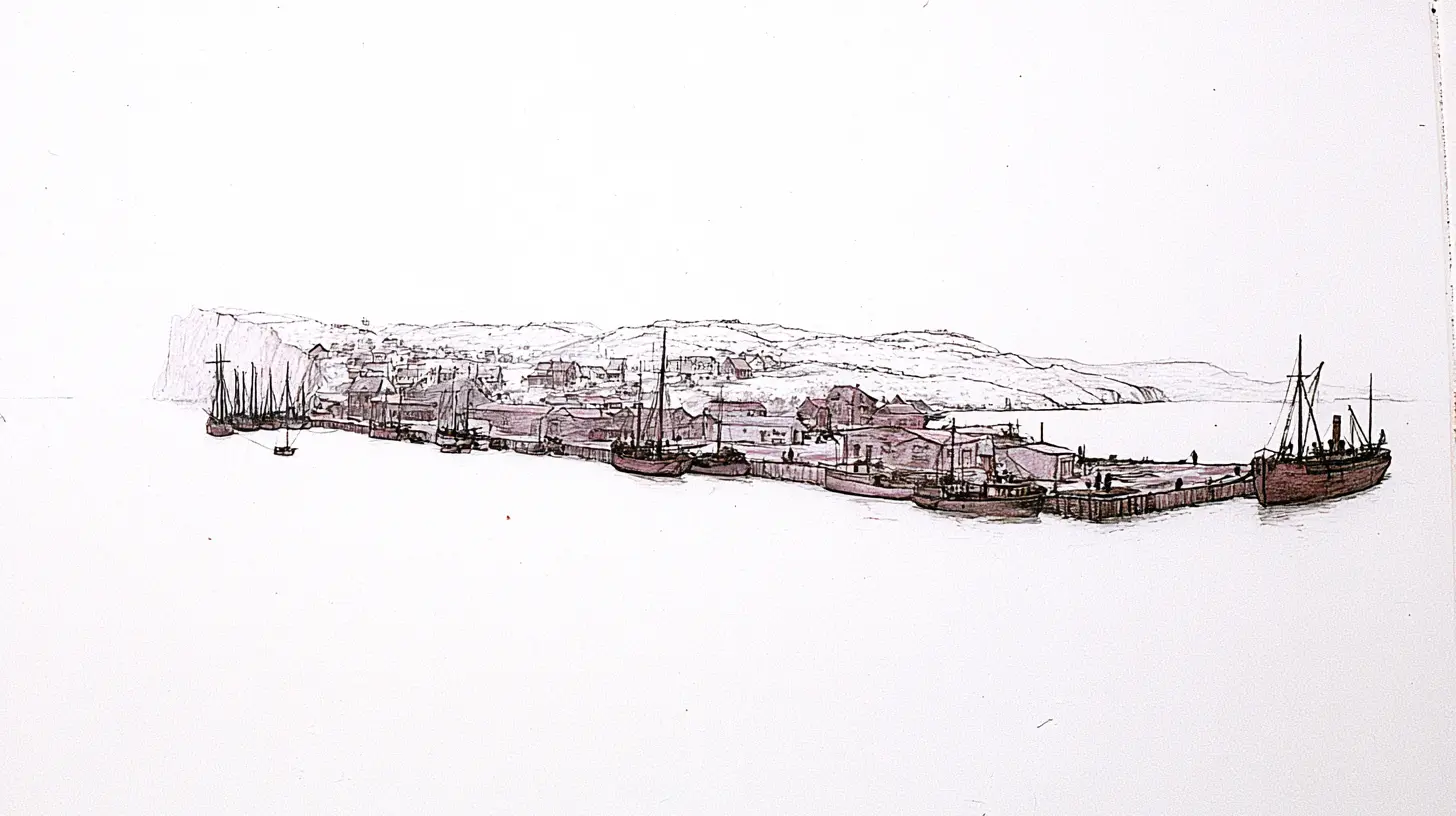 Le port de Saint-Pierre-et-Miquelon dans les années 1920